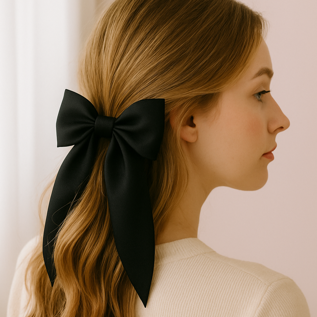 Pitch Black Elegance Hair Bow π€