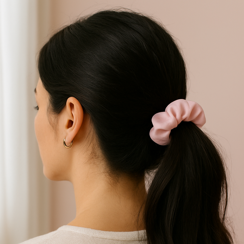 Blush Pink Satin Scrunchie