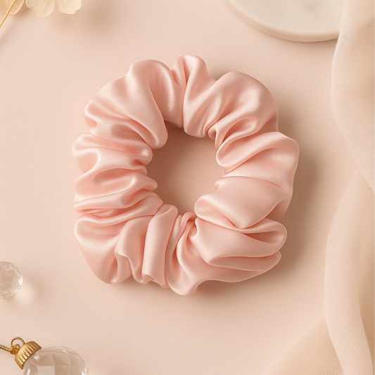 Blush Pink Satin Scrunchie