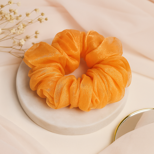 Peach Fizz Mesh Scrunchie 🍑