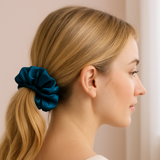 Midnight Teal Satin Scrunchie 💙