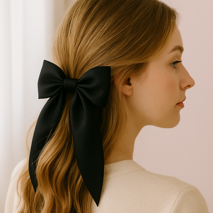 Pitch Black Elegance Hair Bow 🖤