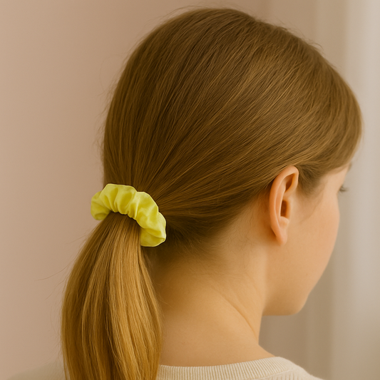 Sunshine Yellow Satin Scrunchie
