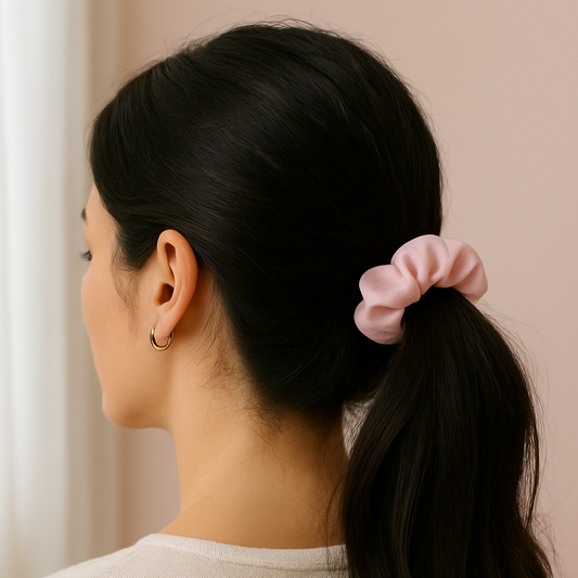 Blush Pink Satin Scrunchie