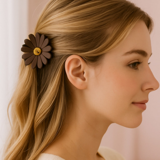 Choco Bloom Hair Claw Clip