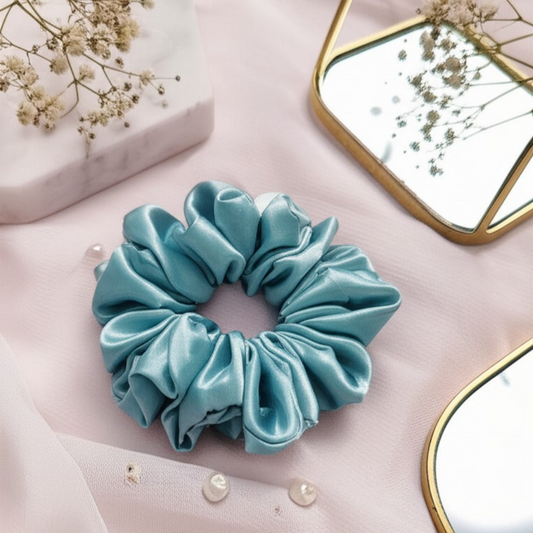 Aqua Dreams Satin Scrunchie