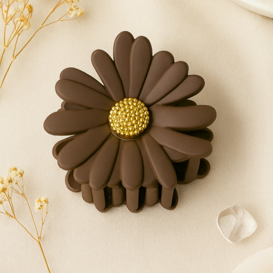 Choco Bloom Hair Claw Clip