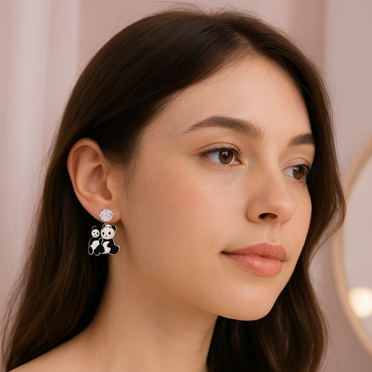 Cuddle Panda Stud Earrings