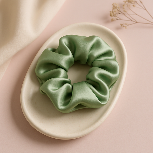 Shiny Green Scrunchie