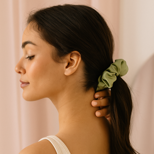 Shiny Green Scrunchie