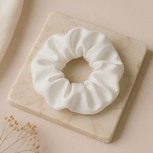 Pure White Scrunchie