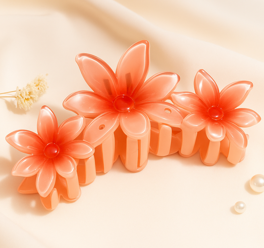 Peachy Bloom Hair Claw Clip 🍑