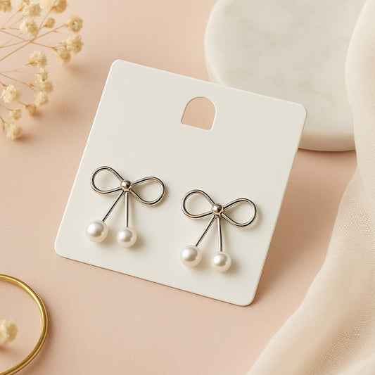 Pearlcore Bow Drop Earrings
