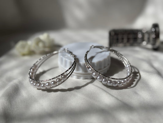 Pearl hoops 🤍