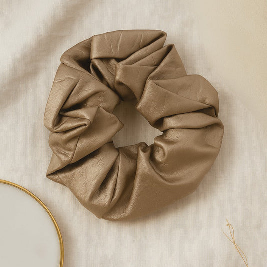 Golden Hour Faux Leather Scrunchie🔥
