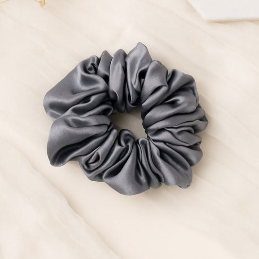 Charcoal Luxe Satin Scrunchie🖤
